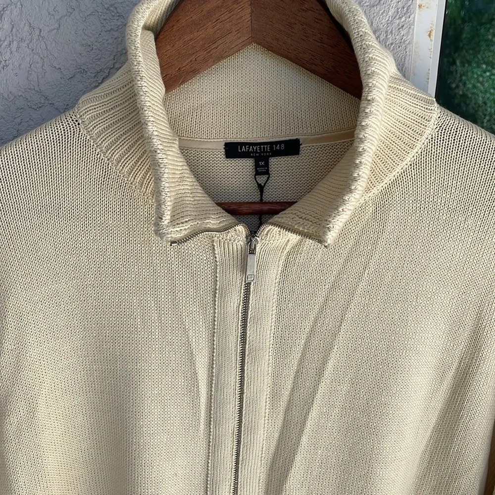 Lafayette 148 Silk Cotton Cardigan Sweater Size 1X - Picture 7 of 16